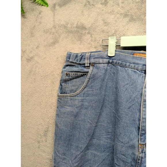 TAILGATER Men Jeans Mid Rise Straight Leg Solid Blue Medium Wash W:40 L:32 - Picture 3 of 9